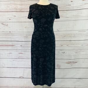 Byer Studio long black dress rose gold sparkles